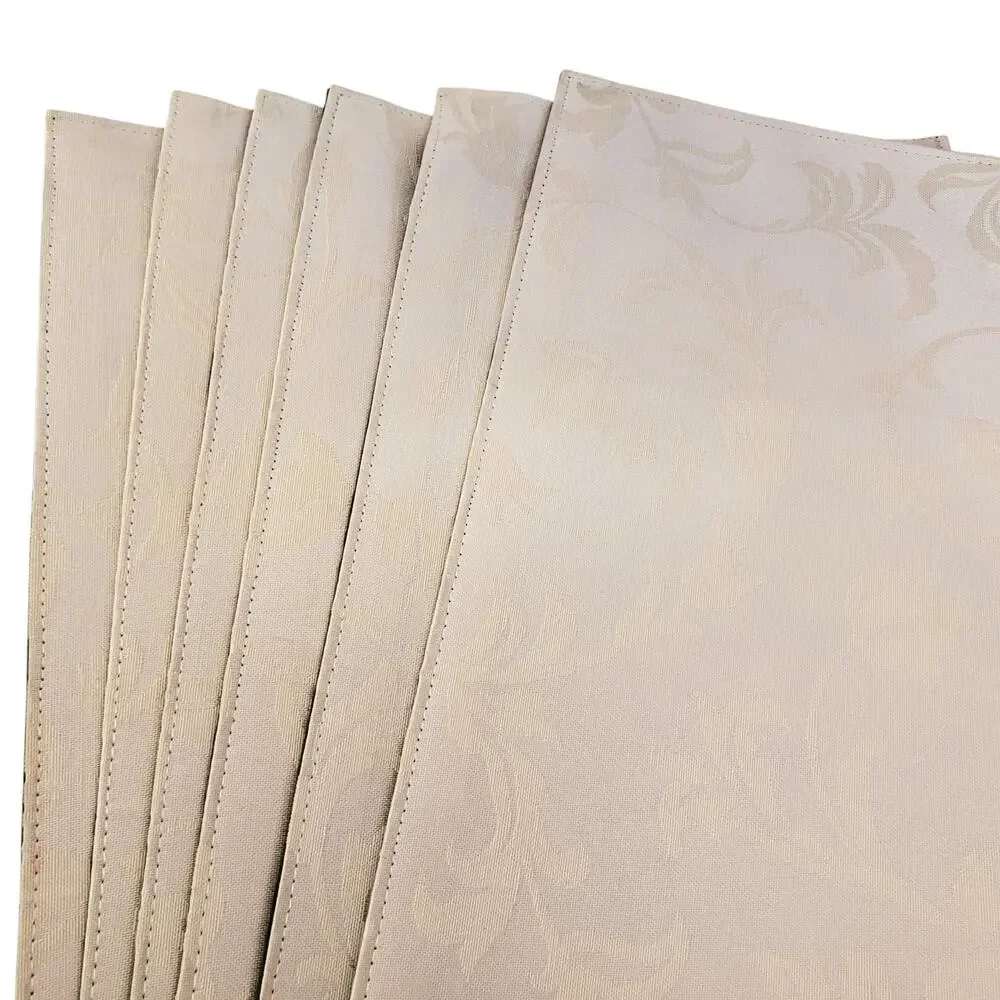 Kemp & Beatley Splendor Fabric Placemats Holiday Floral Design Reversible 6 Pack